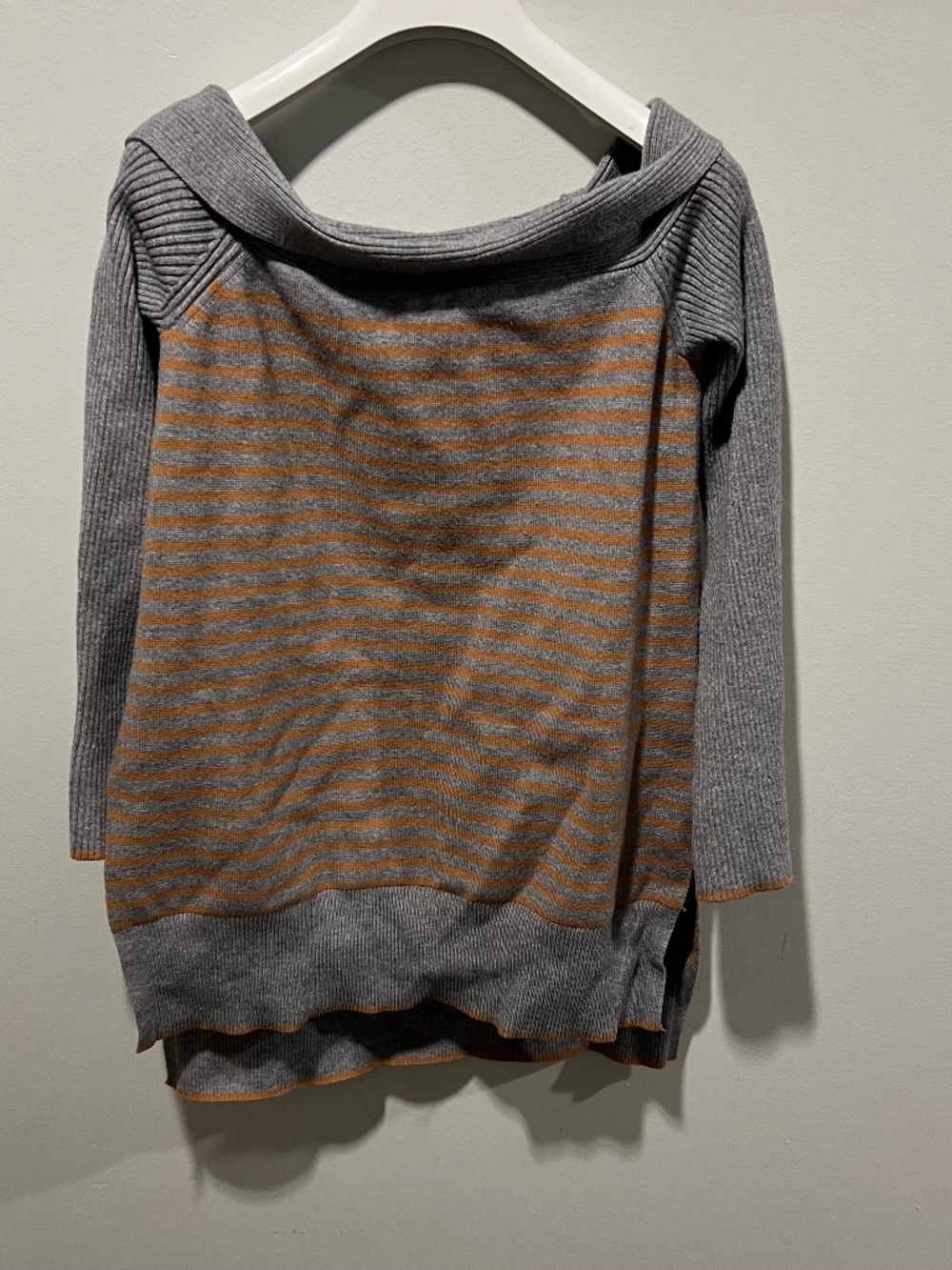 Anthropologie Off-Shoulder Striped Knit Sweater – Size Small